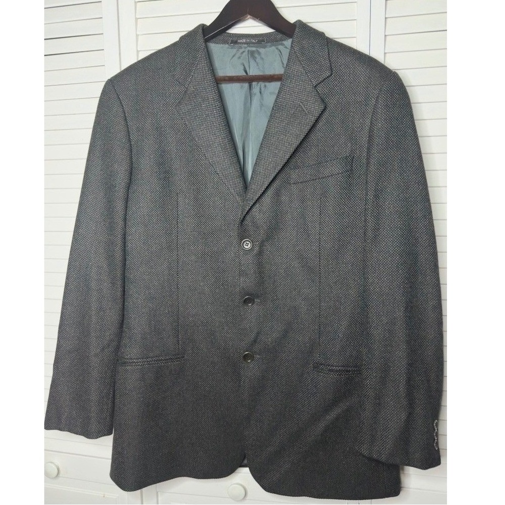 Armani Collezioni Men's 42L Cashmere Blazer Gray Sport Coat Made in Italy